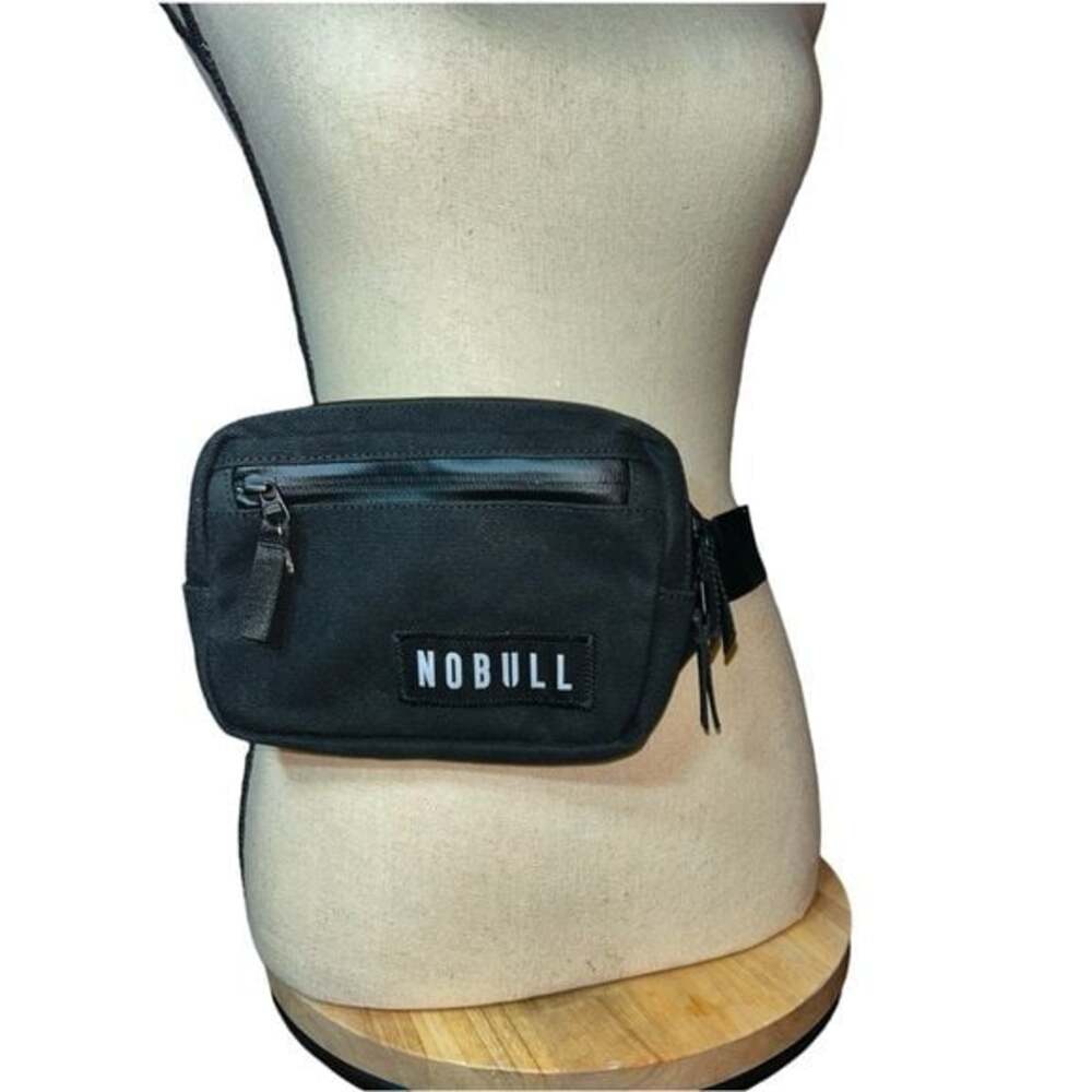 NOBULL Black Gym Waist Pack with Adjustable Strap and External Pockets